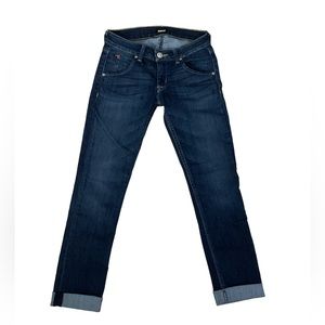 Hudson Sz:24 Bacara Crop Straight Cuffed Blue Jeans